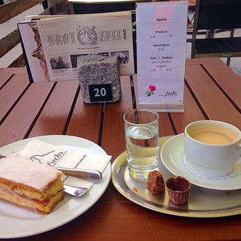 Fuchs - The coffee creamer is served in a cute little edible chocolate cup - Bakeries Near Me - Zermatt, VS