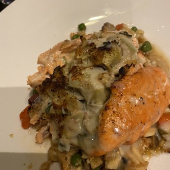 Brigantine - Crab and artichoke stuffed Salmon with cauliflower fried rice - yum! - Seafood Near Me - La Mesa, California Brigantine - Crab and artichoke stuffed Salmon with cauliflower fried rice - yum! - Seafood Near Me - La Mesa, California