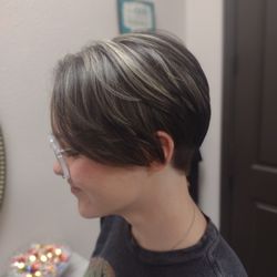 One Hair At A Time - Cute Pixie With Some Cool Toned Highlights Added