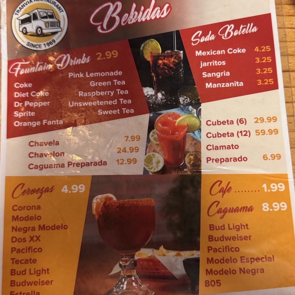 El Tranvia Restaurant - Menu translated - Mexican Near Me - Coachella, California