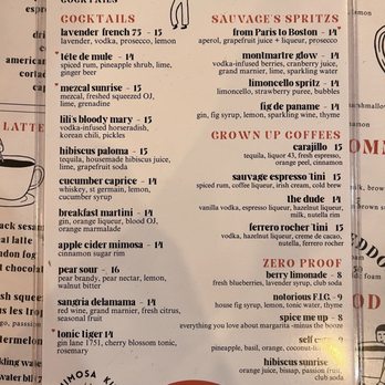 Café Sauvage - Menu - Breakfast & Brunch Near Me - Boston, Massachusetts Café Sauvage - Menu - Breakfast & Brunch Near Me - Boston, Massachusetts