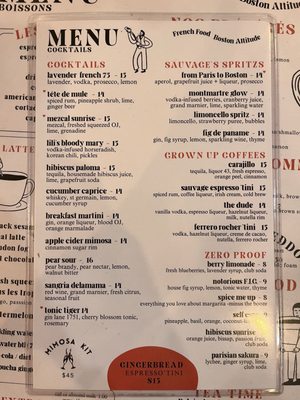 Menu photo 2 Café Sauvage Boston, MA Menu photo 2 Café Sauvage Boston, MA