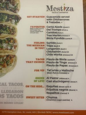 Menu photo 5 Mestiza St. Louis, MO