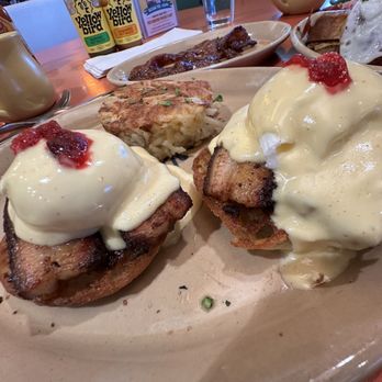 Snooze, an A.M. Eatery - Habanero pork belly Benny - Breakfast & Brunch Near Me - Orange, California