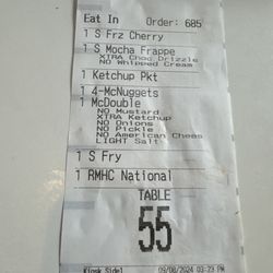 McDonald's - It says only ketchup they added everything on the burger