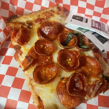 Smash And Slice - Good pizza this was the pepperoni grandma slice! - Pizza Near Me - Las Vegas, Nevada