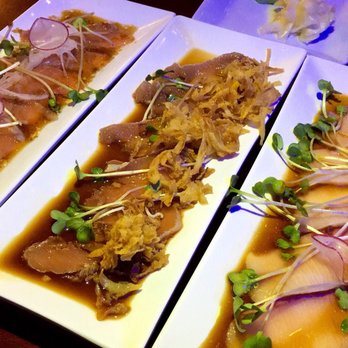 Top Sushi - Salmon Carpaccio, Garlic Albacore, Yuzu Yellowtail. - Japanese Near Me - Canoga Park, California Top Sushi - Salmon Carpaccio, Garlic Albacore, Yuzu Yellowtail. - Japanese Near Me - Canoga Park, California