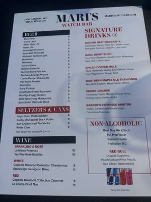 Menu photo 2 Mari's Watch Bar Minneapolis, MN