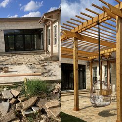 Cardenas Design and Build - Here's a look at one of the many flagstone patios and pergolas Compass Landscaping LLC has installed.