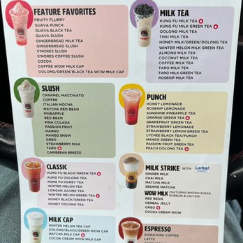 Kung Fu Tea - Drink Menu - Bubble Tea Near Me - Turnersville, New Jersey