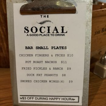 The Social - Small Bar Plates menu, June 2026 - New American Near Me - Chattanooga, Tennessee