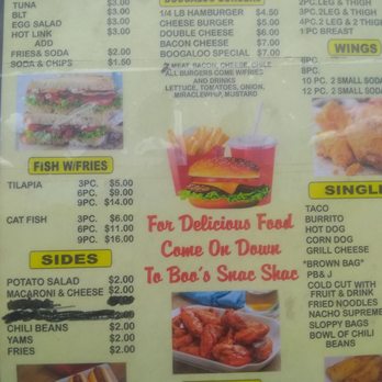 Boo’s Snac Shac - Menu - American Near Me - Phoenix, Arizona Boo’s Snac Shac - Menu - American Near Me - Phoenix, Arizona
