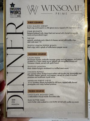 Menu photo 1 Winsome Prime Houston, TX