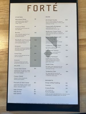 Menu photo 2 Forté Tuscaloosa, AL Menu photo 2 Forté Tuscaloosa, AL