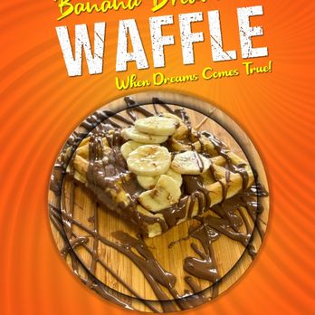 4 Heroes Grill - a waffle with chocolate and bananas - Greek Near Me - Rocklin, California 4 Heroes Grill - a waffle with chocolate and bananas - Greek Near Me - Rocklin, California