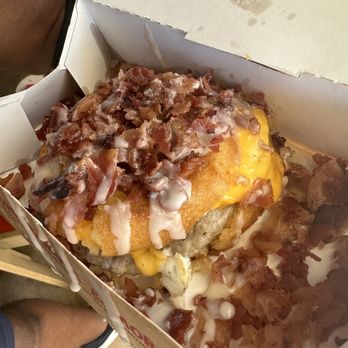 Duck Donuts - Sausage, Egg, and Cheese with donut bun - Donuts Near Me - Rancho Cucamonga, California Duck Donuts - Sausage, Egg, and Cheese with donut bun - Donuts Near Me - Rancho Cucamonga, California