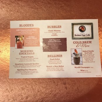 Another Broken Egg Cafe - Drink menu - Breakfast & Brunch Near Me - Jacksonville, Florida Another Broken Egg Cafe - Drink menu - Breakfast & Brunch Near Me - Jacksonville, Florida