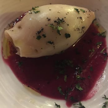 Marni - stuffed octopus in red beet puree - Seafood Near Me - Zona Industriale Val Sinello, CH