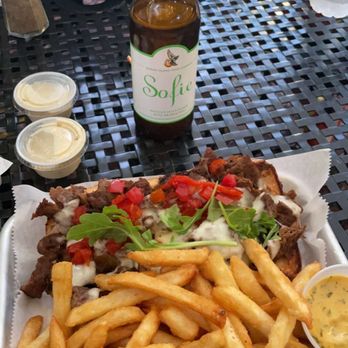 Krasa - Philly Cheesesteak Combo with the cheese on the side.. BYOB - Burgers Near Me - Chicago, Illinois Krasa - Philly Cheesesteak Combo with the cheese on the side.. BYOB - Burgers Near Me - Chicago, Illinois