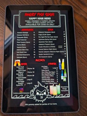 Menu photo 1 Angry Fish Sushi San Leandro, CA