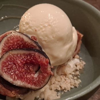 Nopa - Fig tart w vanilla ice cream w coconut crumble - New American Near Me - San Francisco, California Nopa - Fig tart w vanilla ice cream w coconut crumble - New American Near Me - San Francisco, California