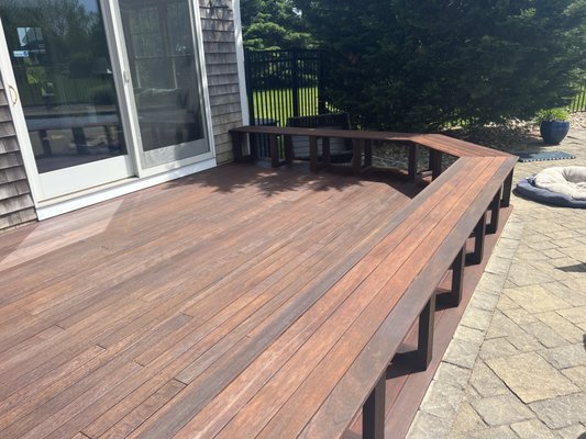 Deck Repainting - Summerset, MA - Our team repainted this wide deck with a color that matched the house itself. Deck Repainting - Summerset, MA - Our team repainted this wide deck with a color that matched the house itself.