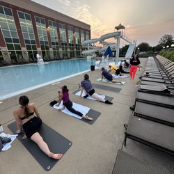 Life Time - We did some sunrise yoga this morning 5:45am-6:45am!!