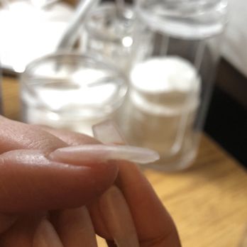 Ombre Nails - Poorly applied powder; lopsided - Nail Salons Near Me - Los Angeles, California