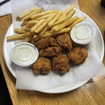 The Stubborn Mule - Chicken tenders and french fries with Ranch dipping sauce. - Breakfast & Brunch Near Me - Columbia, Tennessee The Stubborn Mule - Chicken tenders and french fries with Ranch dipping sauce. - Breakfast & Brunch Near Me - Columbia, Tennessee