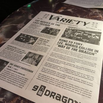 9 Dragons - Cool menu is printed like a newspaper - Chinese Near Me - Seabrook, New Hampshire