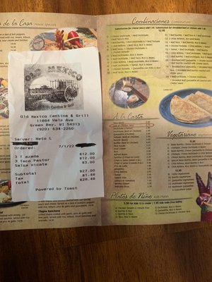 Menu photo 1 Old Mexico Green Bay, WI Menu photo 1 Old Mexico Green Bay, WI