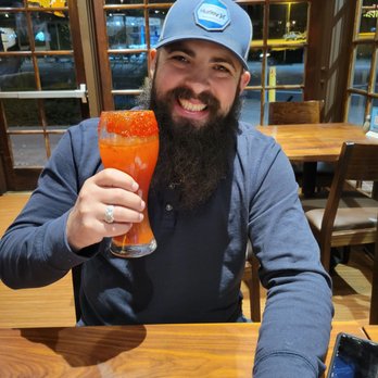 Shore Grille - My fiance enjoying his michelada! - American Near Me - San Pedro, California Shore Grille - My fiance enjoying his michelada! - American Near Me - San Pedro, California