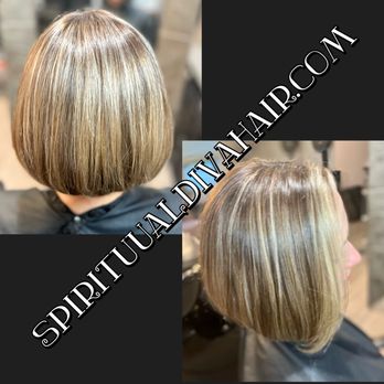 Spiritual Diva Hair Design - Stacked textured bob, balayage highlight with a root smudge - Hair Salons Near Me - Reading, Massachusetts Spiritual Diva Hair Design - Stacked textured bob, balayage highlight with a root smudge - Hair Salons Near Me - Reading, Massachusetts