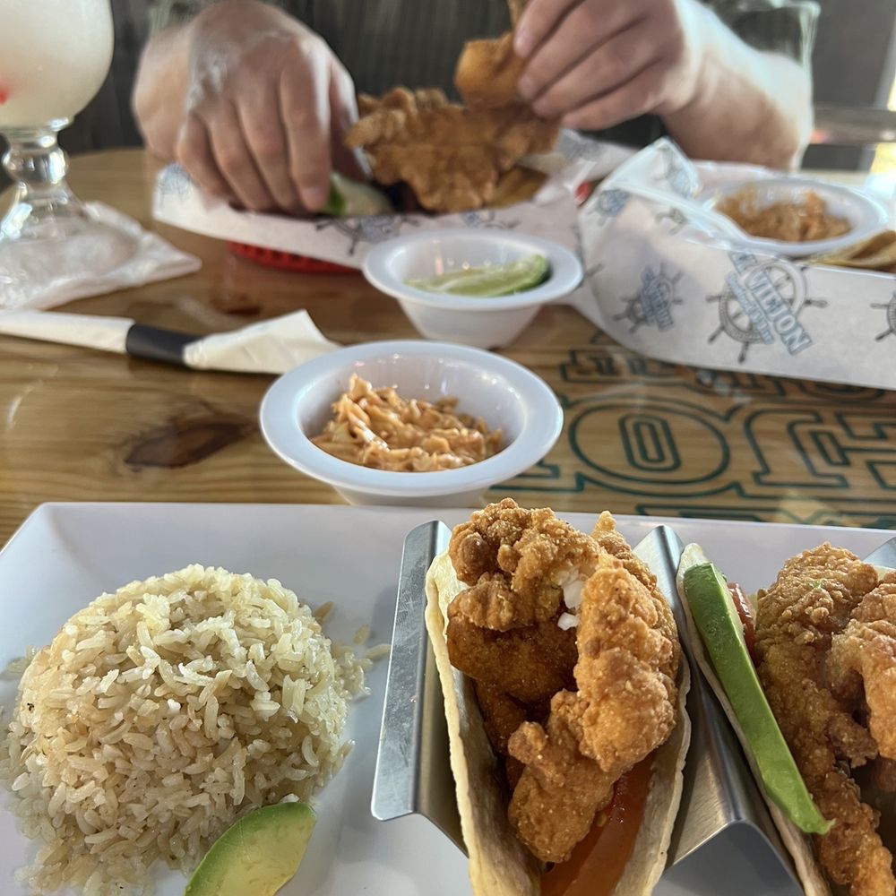 Fish tacos delish. Rice so tasty Fish tacos delish. Rice so tasty