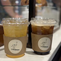 Left: Jasmine tea lemonade Right: Cold brew lemonade