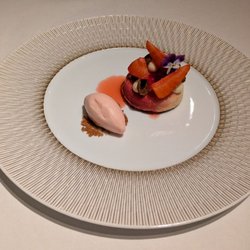 Andrew Fairlie - @endoedibles on Instagram 07/03/26 Jersey Milk Parfait - Strawberries, Geranium Ice Cream