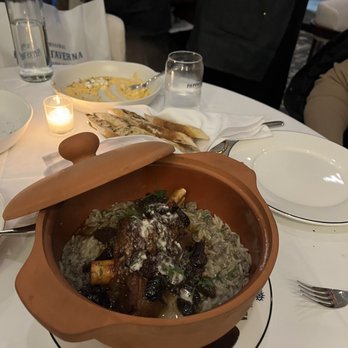 Pappas - The Lamb Shank Youvetsi cooked and served in a traditional clay pot ...a delicious MUST try dish !! - Greek Near Me - New York, New York