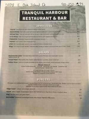 Menu photo 4 Tranquil Harbour Restaurant & Bar Oak Island, NC Menu photo 4 Tranquil Harbour Restaurant & Bar Oak Island, NC
