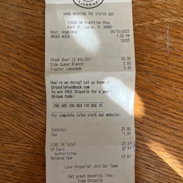 My receipt and Proof of my visit. My receipt and Proof of my visit.