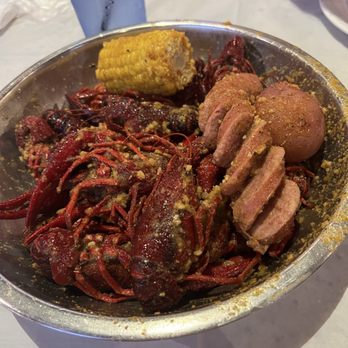 Crawfish & Noodles - Two pounds of crawfish viet Cajun, sausage, corn , and potato - Vietnamese Near Me - Houston, Texas Crawfish & Noodles - Two pounds of crawfish viet Cajun, sausage, corn , and potato - Vietnamese Near Me - Houston, Texas