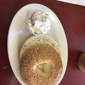 Dempsey's Breakfast and Lunch - Sesame bagel with bacon and scallion cream cheese - Breakfast & Brunch Near Me - Medford, Massachusetts