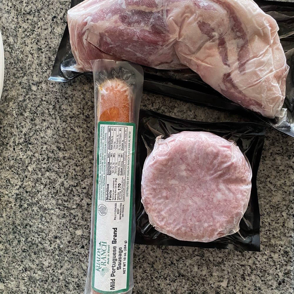Kualoa Grown - Pork Belly, Portuguese Sausage, and Ground Pork - Pick Your Own Farms Near Me - Kaneohe, Hawaii Kualoa Grown - Pork Belly, Portuguese Sausage, and Ground Pork - Pick Your Own Farms Near Me - Kaneohe, Hawaii
