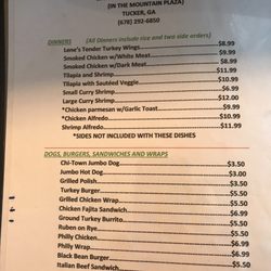 Lene's Southern Cooking - Menu