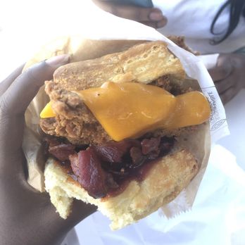 Bird Bird Biscuit - The Theodore - fried chicken, cheese, bacon, barbecue sauce - Breakfast & Brunch Near Me - Austin, Texas Bird Bird Biscuit - The Theodore - fried chicken, cheese, bacon, barbecue sauce - Breakfast & Brunch Near Me - Austin, Texas