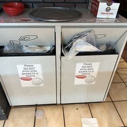 Pizza Mill & Sub Factory - Overflowing trash bins