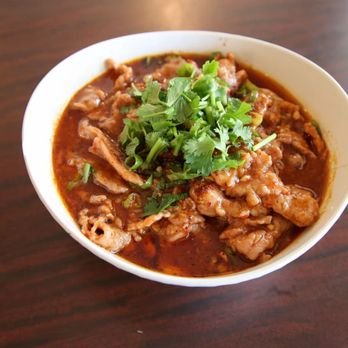 Little Sichuan Cuisine - Spicy Sliced Pork Bowl: Tender, juicy pork in rich sauce--cilantro cuts heat, bold, mouthwatering, perfectly indulgent. - Szechuan Near Me - Plano, Texas Little Sichuan Cuisine - Spicy Sliced Pork Bowl: Tender, juicy pork in rich sauce--cilantro cuts heat, bold, mouthwatering, perfectly indulgent. - Szechuan Near Me - Plano, Texas
