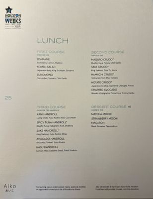 Menu photo 1 Aiko Houston, TX