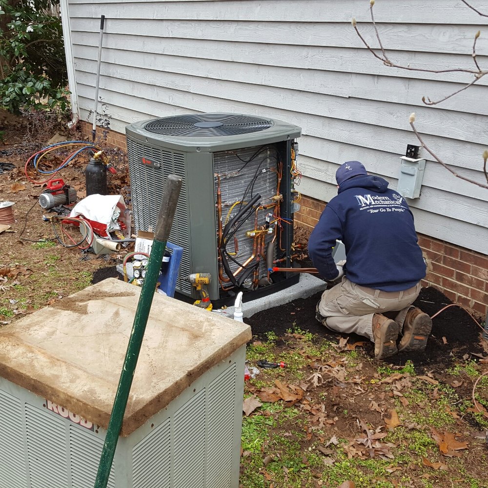 Install of a Trane XR 16 heat pump by Modern Mechanical Install of a Trane XR 16 heat pump by Modern Mechanical