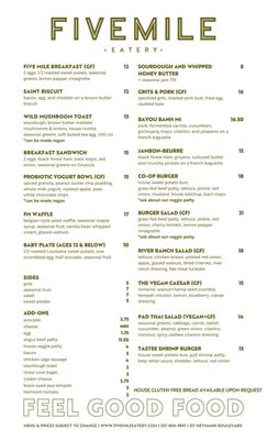 Menu photo 1 Five Mile Eatery Lafayette, LA