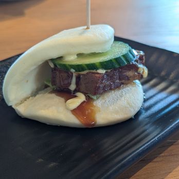 Iso Iso Ramen & Boba - Pork chashu buns, you get two with an order, pork was very good! - Ramen Near Me - High Point, North Carolina Iso Iso Ramen & Boba - Pork chashu buns, you get two with an order, pork was very good! - Ramen Near Me - High Point, North Carolina